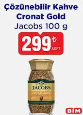 JACOBS ÇÖZÜNEBİLİR KAHVE CRONAT GOLD 100 G
